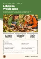 Vorschau - Stundenentwürfe - Waldboden Bodenlebewesen Zersetzer Biologie Klasse 7 8 | Unterrichtsstunde 16 Seiten mit Lösungen | Laubstreu, Regenwurm, Asseln, Zersetzung, Boarding Pass, Exit-Ticket, Übungen | Netz des Lebens 4 - Deckblatt