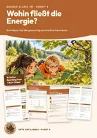 Vorschau - Stundenentwürfe - Energiefluss Nahrungspyramide Ökosystem Biologie Klasse 7 8 | Unterrichtsstunde 16 Seiten mit Lösungen | Energie geht als Wärme verloren, 10-Prozent-Faustregel, Boarding Pass, Exit-Ticket, Übungen | Netz des Lebens 8 - Deckblatt