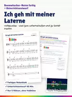 Vorschau - Stundenentwürfe - Ich geh mit meiner Laterne – Boomwhacker Noten farbig + Unterrichtsentwurf – Sankt Martin, Laternenumzug - Deckblatt