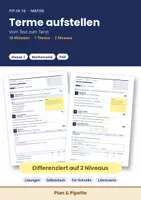 Vorschau - Arbeitsblätter - Terme aufstellen Klasse 7 – Differenziertes Arbeitsblatt mit Lösungen | Fit in 10 Mathe - Deckblatt