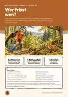 Vorschau - Stundenentwürfe - Nahrungskette Nahrungsnetz Wald Biologie Klasse 7 8 | Unterrichtsstunde 16 Seiten mit Lösungen | Pfeilrichtung, Fuchs, Eichhörnchen, Ausfall einer Art, Boarding Pass, Exit-Ticket, Übungen | Netz des Lebens 6 - Deckblatt