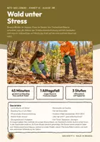 Vorschau - Stundenentwürfe - Waldsterben Trockenheit Klimawandel Wald Biologie Klasse 7 8 | Unterrichtsstunde 16 Seiten mit Lösungen | Hitze, Waldumbau, Daten auswerten, Boarding Pass, Exit-Ticket, Übungen | Netz des Lebens 15 - Deckblatt