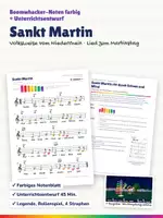 Vorschau - Stundenentwürfe - Sankt Martin ritt durch Schnee und Wind – Boomwhacker Noten farbig + Unterrichtsentwurf - Deckblatt