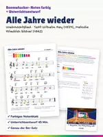 Vorschau - Stundenentwürfe - Alle Jahre wieder – Boomwhacker Noten farbig + Unterrichtsentwurf – Weihnachtslied mit Text - Deckblatt