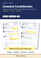 Vorschau - Arbeitsblätter - Lineare Funktionen Klasse 8 – Differenziertes Arbeitsblatt mit Lösungen | Fit in 10 Mathe - Deckblatt