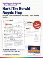 Vorschau - Stundenentwürfe - Hark! The Herald Angels Sing – Boomwhacker Noten farbig + Unterrichtsentwurf – Weihnachtslied englisch - Deckblatt