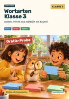 Vorschau - Arbeitsblätter - Wortarten Klasse 3 kostenlos: Merkblatt, Nomen und Klammerkarten (Probe) - Deckblatt