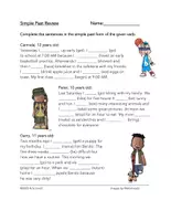 Vorschau - Arbeitsblätter - English Simple Past Reading / Worksheet: Englische Verbformen - Deckblatt