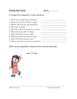 Vorschau - Arbeitsblätter - English Simple Past Reading / Worksheet: Englische Verbformen - Seite 1