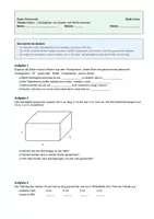 Vorschau - Arbeitsblätter - Mathematik: Körper - Schrägbilder zeichnen (Empfehlung Gymnasium Klasse 5) - Deckblatt