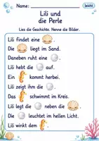Vorschau - Arbeitsblätter - Lesebildgeschichten Klasse 1 – Meerjungfrauen mit Bildwörtern | Deutsch Klasse 1 | 10 Leseübungen als PDF - Seite 2