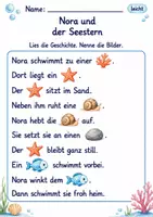 Vorschau - Arbeitsblätter - Lesebildgeschichten Klasse 1 – Meerjungfrauen mit Bildwörtern | Deutsch Klasse 1 | 10 Leseübungen als PDF - Seite 3