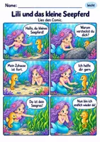 Vorschau - Arbeitsblätter - Manga-Lesecomics Klasse 1 – Meerjungfrauen | Deutsch Klasse 1 | 10 Lesegeschichten als PDF - Seite 2