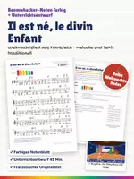 Vorschau - Stundenentwürfe - Il est né, le divin Enfant – Boomwhacker Noten farbig + Unterrichtsentwurf – Weihnachtslied französisch - Deckblatt