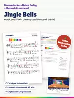 Vorschau - Stundenentwürfe - Jingle Bells – Boomwhacker Noten farbig + Unterrichtsentwurf – Weihnachtslied englisch - Deckblatt