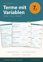 Vorschau - Arbeitsblätter - Terme mit Variablen Mathe 7 Gymnasium - Deckblatt