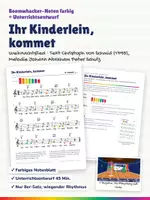 Vorschau - Stundenentwürfe - Ihr Kinderlein, kommet – Boomwhacker Noten farbig + Unterrichtsentwurf – Weihnachtslied mit Text - Deckblatt