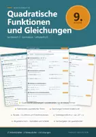 Vorschau - Arbeitsblätter - Quadratische Funktionen und Gleichungen Mathe 9 Gymnasium - Deckblatt