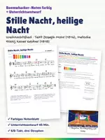 Vorschau - Stundenentwürfe - Stille Nacht, heilige Nacht – Boomwhacker Noten farbig + Unterrichtsentwurf – Weihnachtslied mit Text - Deckblatt