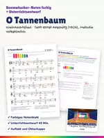 Vorschau - Stundenentwürfe - O Tannenbaum – Boomwhacker Noten farbig + Unterrichtsentwurf – Weihnachtslied mit Text - Deckblatt