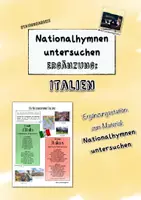 Vorschau - Arbeitsblätter - Ergänzung zu "Nationalhymnen untersuchen": Italien - Deckblatt