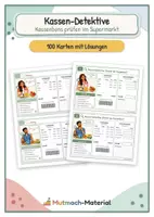 Vorschau - Fördermaterial/Inklusion - Kassen-Detektive: Supermarkt (Kassenbons kontrollieren) - Deckblatt