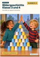 Vorschau - Arbeitsblätter - Bildergeschichte Klasse 3 und 4 kostenlos: Der Becherturm (Probe) - Seite 1