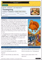 Vorschau - Arbeitsblätter - Thanksgiving – history, dinner & being thankful (A1) - Deckblatt