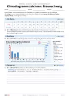 Vorschau - Arbeitsblätter - Klimadiagramm zeichnen: Braunschweig | Klasse 7/8 | Gratis-Arbeitsblatt + Lösung - Seite 1