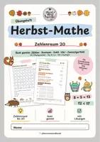 Vorschau - Arbeitsblätter - Herbst-Mathe FREEBIE - Üben quer durch den ZR 20 - Grundschule, Förderschule, Inklusion - Deckblatt