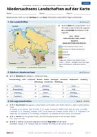 Vorschau - Arbeitsblätter - Landschaften in Niedersachsen: Karte | Klasse 5/6 | Gratis-Arbeitsblatt + Lösung - Seite 2
