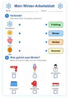 Vorschau - Arbeitsblätter - Winter und 4 Jahreszeiten-Arbeitsblatt für kleine Kinder und Inklusionskinder - Deckblatt