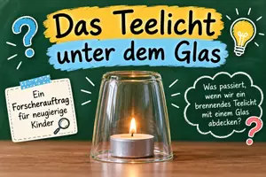 Vorschau - Arbeitsblätter - Teelicht unter dem Glas - Versuch zum Thema Sauerstoff / Luft / Feuer - Deckblatt