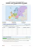Vorschau - Arbeitsblätter - Länder und Hauptstädte Europas | Klasse 5/6 | Gratis-Arbeitsblatt + Lösung - Seite 1