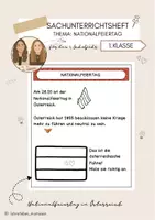 Vorschau - Arbeitsblätter - Sachunterricht / Österreich / Nationalfeiertag - Deckblatt