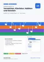 Vorschau - Arbeitsblätter - Vorzeichen & Klaviatur – Heft + Lösung - Deckblatt