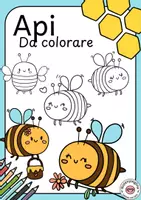 anteprima - Materiale per pittura e bricolage - Api e primavera da colorare - Pagina di copertina