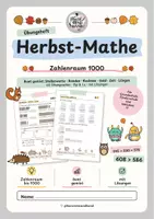 Vorschau - Arbeitsblätter - Herbst-Mathe - Üben quer durch den ZR 1000 - Grundschule, Förderschule, Inklusion - Deckblatt