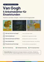Vorschau - Stundenentwürfe - Van Gogh – 5 Kunststunden ohne Vorbereitung | Vertretungsstunde Kunst Klasse 2–4 mit Originalgemälden - Deckblatt
