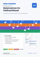 Vorschau - Arbeitsblätter - Arbeitsblatt Notennamen Violinschlüssel - Deckblatt