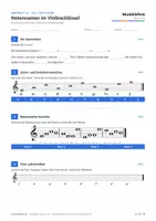 Vorschau - Arbeitsblätter - Arbeitsblatt Notennamen Violinschlüssel - Seite 1