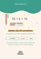 Vorschau - Arbeitsblätter - Zahlen bis 20 verstehen | 15 Arbeitsblätter: Zehner und Einer, Zwanzigerfeld, Zahlenstrahl | Mathe Grundschule - Deckblatt