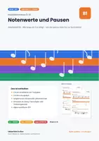 Vorschau - Arbeitsblätter - Arbeitsblatt Notenwerte & Pausen + Lösung - Deckblatt