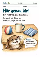 Vorschau - Spiele - Genau zuhören und mit Sprache spielen – 10 Arbeitshefte – Vorschule - Seite 1