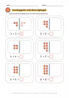 Vorschau - Arbeitsblätter - Verdoppeln und Halbieren bis 20 | 15 Arbeitsblätter: Spiegel, Teilen, gerade Zahlen | Mathe Grundschule - Seite 1