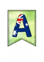 Vorschau - Mal- und Bastelvorlagen - Australia - Bunting / Wimpelkette - Seite 1