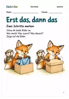 Vorschau - Spiele - Zwei Schritte merken – Arbeitsheft Vorschule - Deckblatt