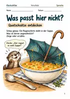 Vorschau - Spiele - Quatschsätze entdecken – Arbeitsheft Vorschule - Deckblatt