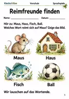 Vorschau - Spiele - Reime, Silben und erste Laute – 5 Arbeitshefte – Vorschule - Seite 1