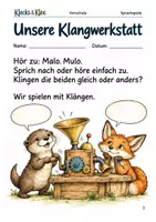 Vorschau - Arbeitsblätter - Klangwerkstatt – Arbeitsheft Vorschule - Deckblatt